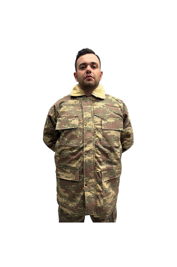 TSK kamuflaj ve Azerbaycan kamuflaj nano kürklü parka Askeri nano su geçirmez mont - 1