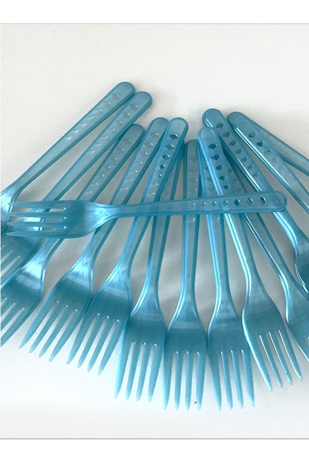 PLASTIC blue FORK 100 PIECES - 3