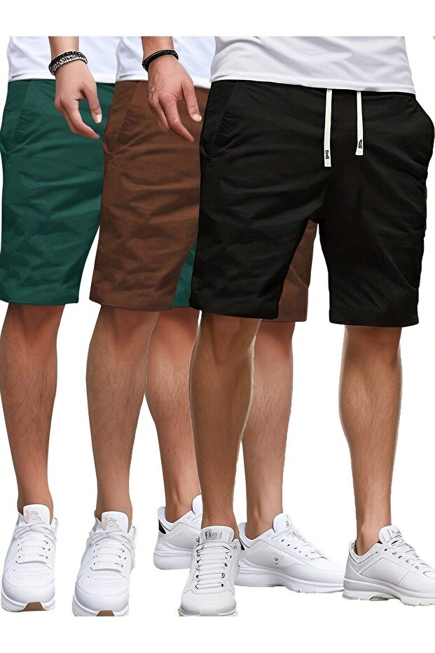 3-Piece Men's Combed Cotton Shorts DAXİS Sportwear Company