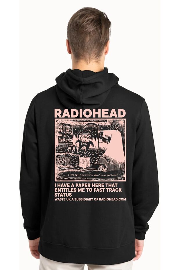 Radiohead Dna Breeding Black Hoodie Thick Fabric 3 Thread (Unisex)