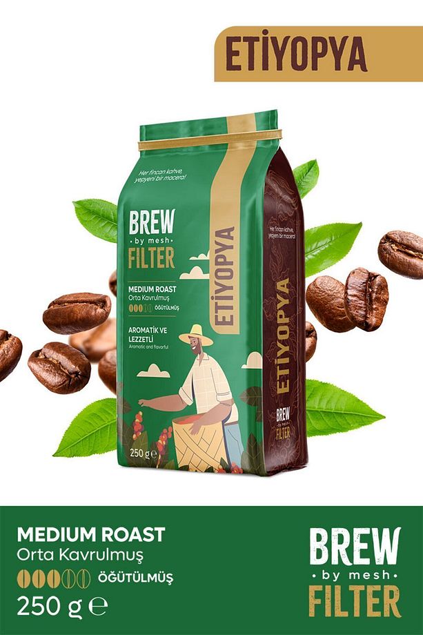 Etiyopya Medium Roast Filtre Kahve (Öğütülmüş Orta Kavrulmuş Filtre Kahve) 250gr. - 1