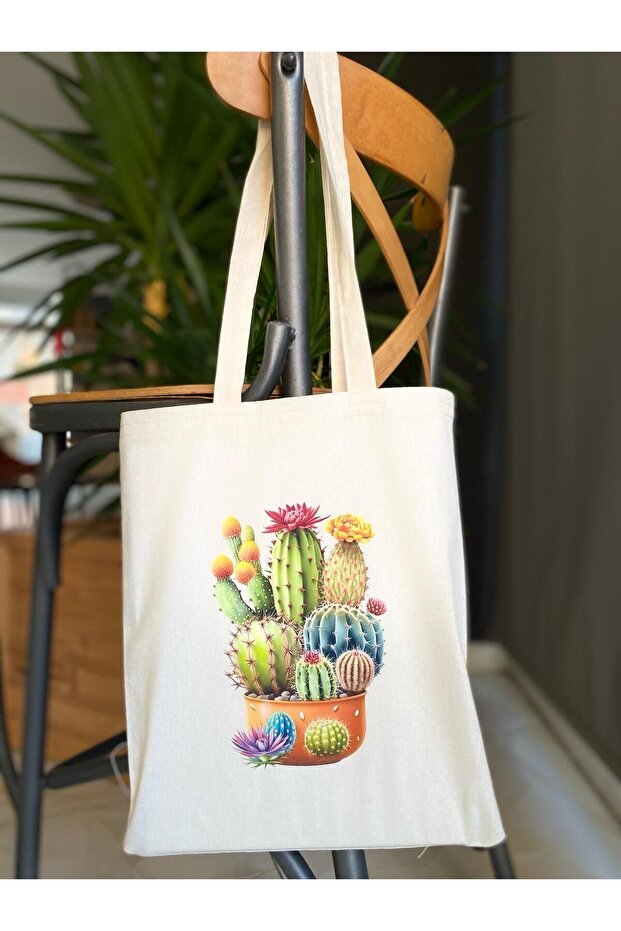COLORFUL CACTUS PRINTED CLOTH BAG