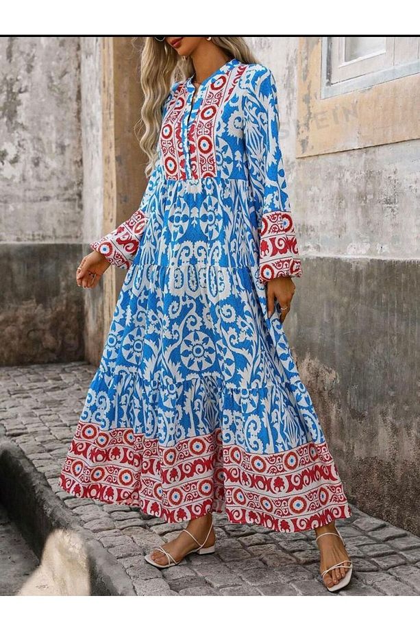 ALAÇATI MODEL  VİSKON YAZLIK ELBİSE - 1