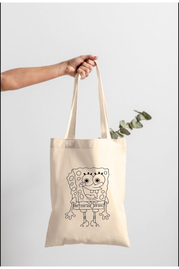 Paintable Sponge Printed Raw Cloth Bag
