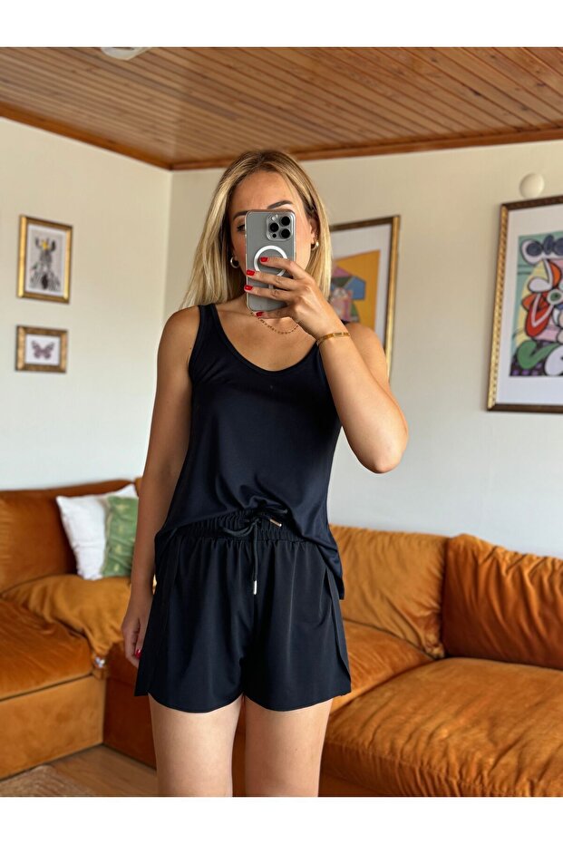 Siyah taytlı şort - 2