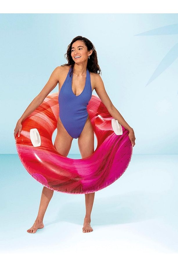 Tutmalı Renkli Simit - Şişme Dalga Desenli Simit - Renkli Şişme Deniz Simidi - Deniz Simidi 114 cm. - 3