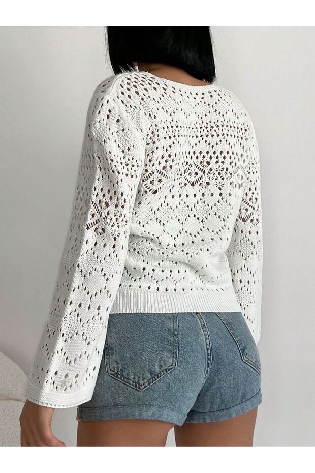 Kadın ajurlu v yaka - 2