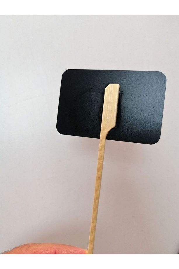 10 Adet Saplama Etiketlik Siyah Silinebilir( 7,5x5 cm) A8 Etiket Saplı Batırma Etiket Kafe Vitrin - 3