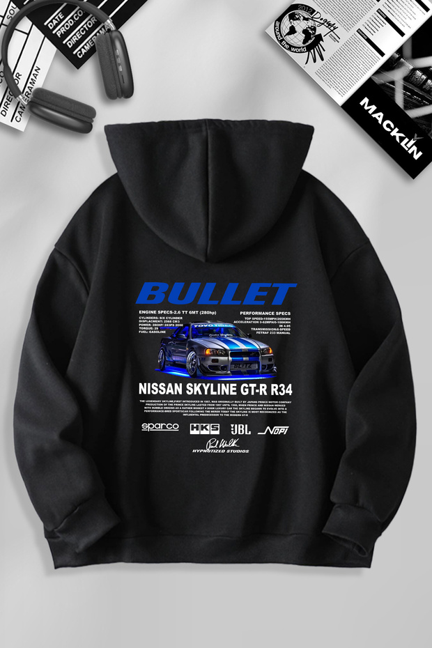 Unisex Women Men Fast and Furious Bullet Custom Design Printed Hooded Sweatshirt