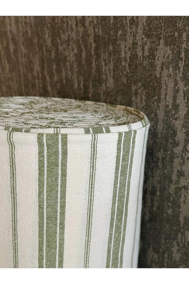 Striped Cotton Linen Fabric Green
