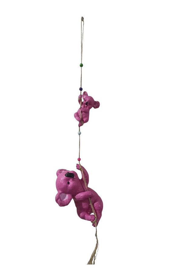 Pembe Şans Getiren Koala ailesi El Yapımı Biblo Seti - 4