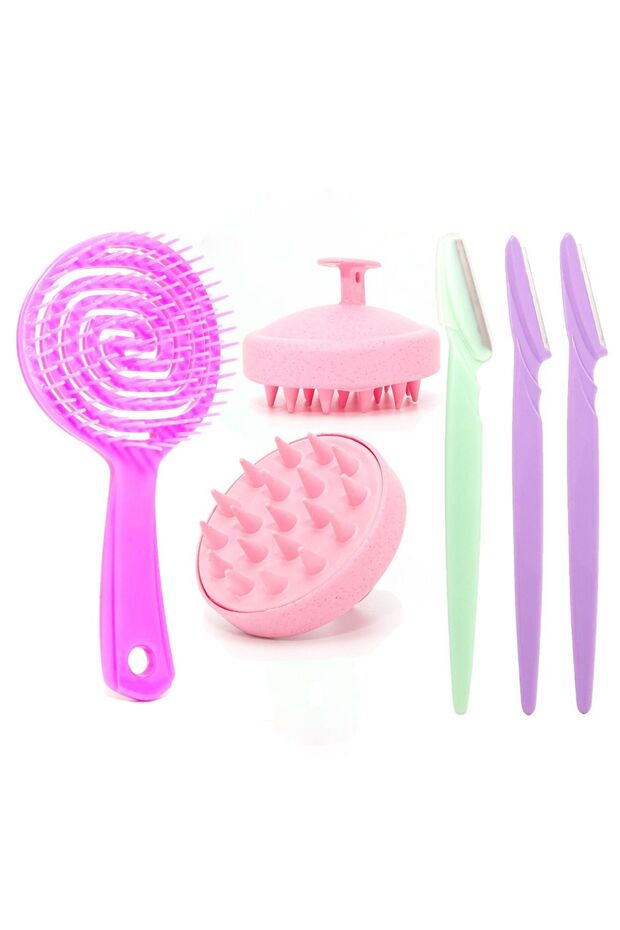 5 Hair Detangling Combs, Shower Combs and 3 Razors