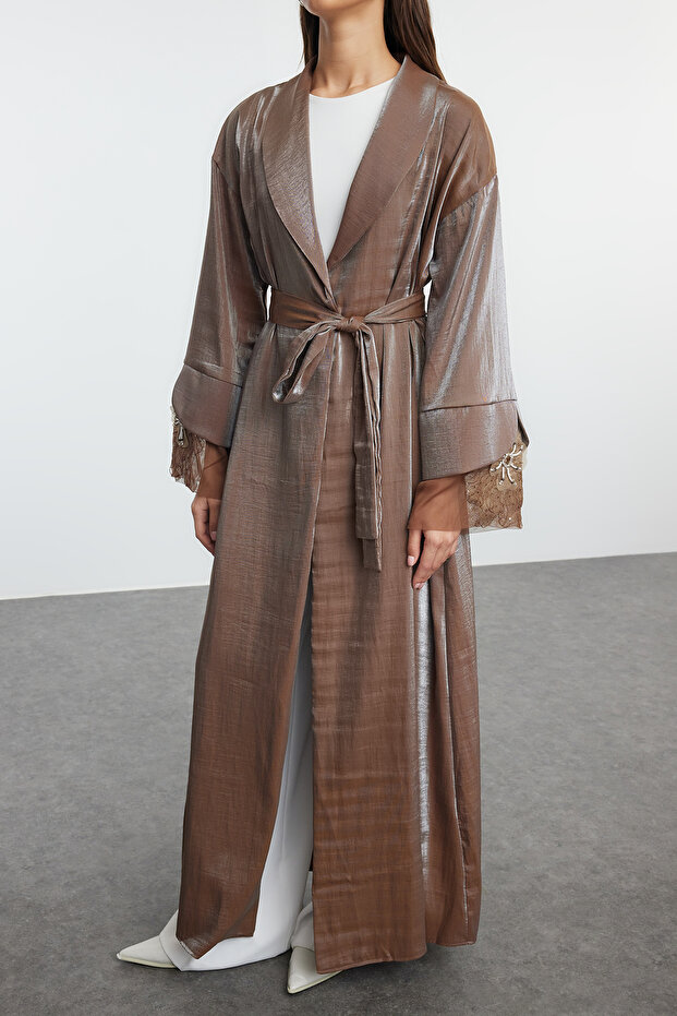 Mankiet z norek - czapka tkana z detalami w kolorze róży, Ferace i Abaya Tctaw25kf00007 - 4