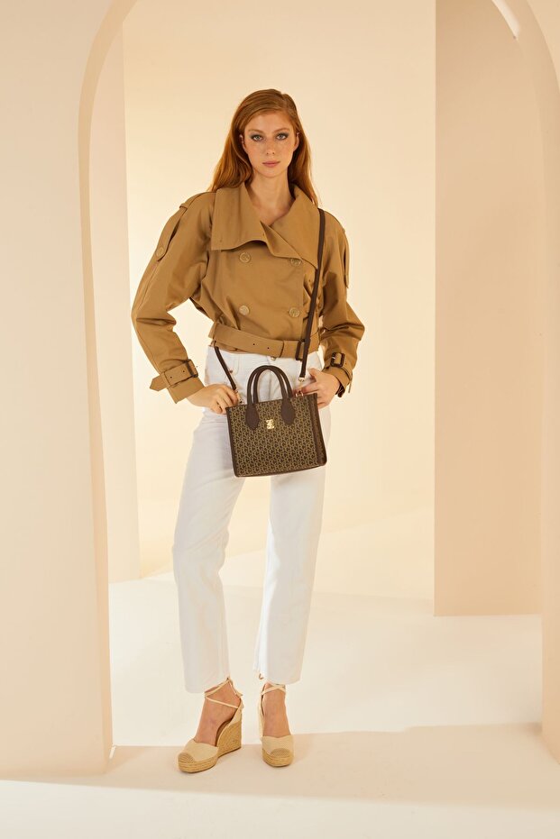 Brown Women's Shoulder Bag 05PO24Y1850