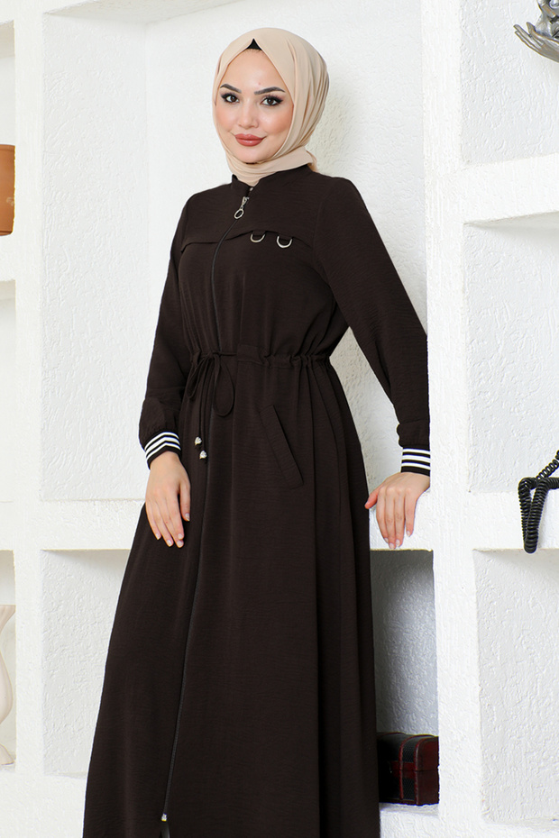 TAB7009 نموذج غطاء بني بسحاب - 4