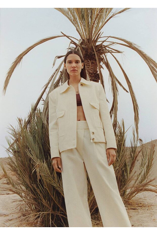 Cepli Ve Düğme Detaylı Ceket - 7