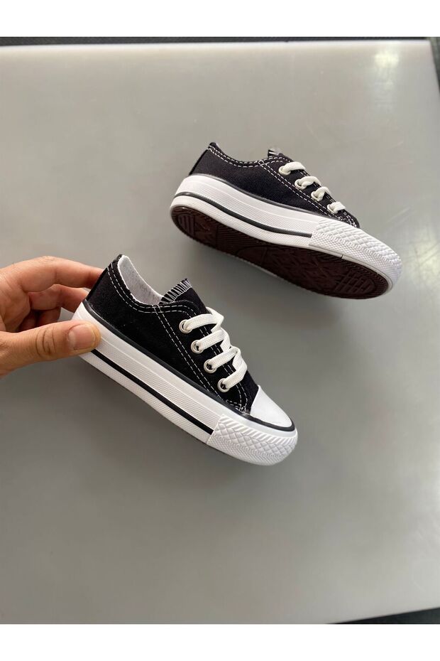 Black Short Linen Daily Orthopedic Children's Sports Shoes Sneaker