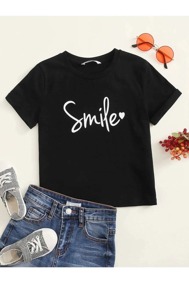 SMILE HEART PRINTED CHILDREN'S T-SHIRT