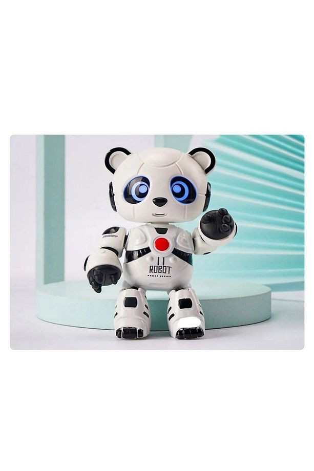 Sevimli Robot Panda Ilk Oyun Arkadaşım Sesli Işıklı Konuşan Ses Tekrar Eden Şarjlı Robot Panda 11 Cm - 8