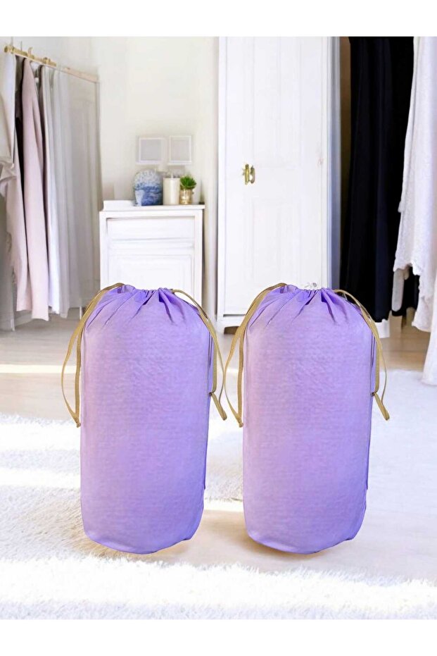 lilac Bag Set of 2 xLarge 86x62 cm - Carrying and Pillow Laundry Storage Bag