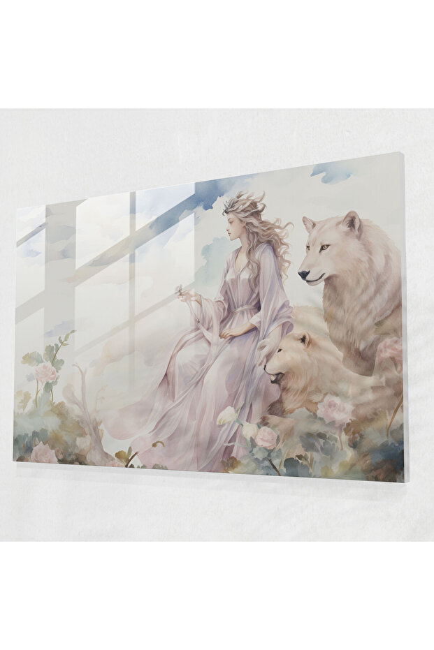 Mythology Glass Print : Whimsical Greek Myth Illustration, Mythology, Dreamy Atmosphere