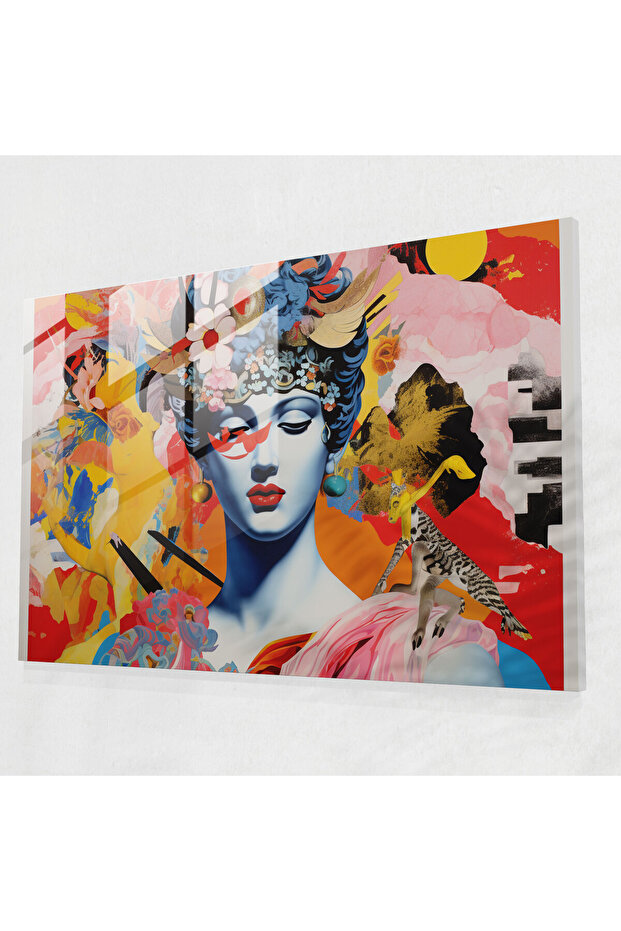 Mythology Glass Wall Art, Pop Art Collage, Mythology, Glass Wall Art, Home Decor