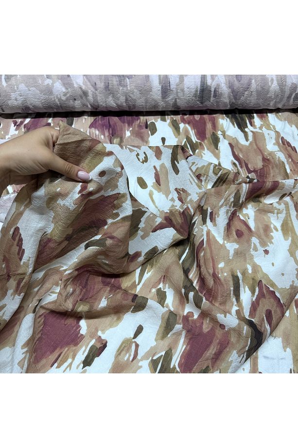 Mango Şifon Kumaş Çok Renkli Batik Desen Çift En - 2