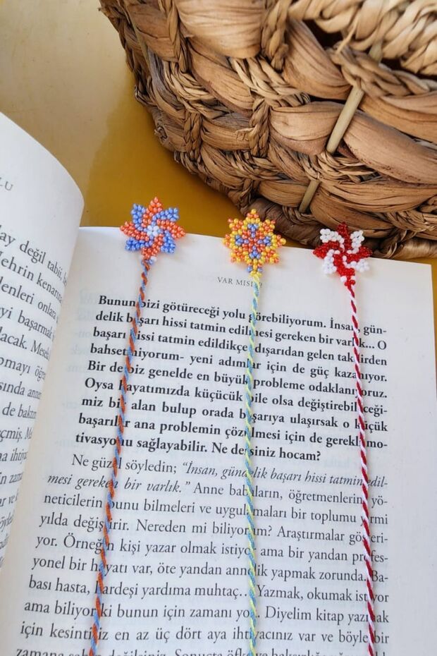 Flower Patterned Handmade Bookmark - 6