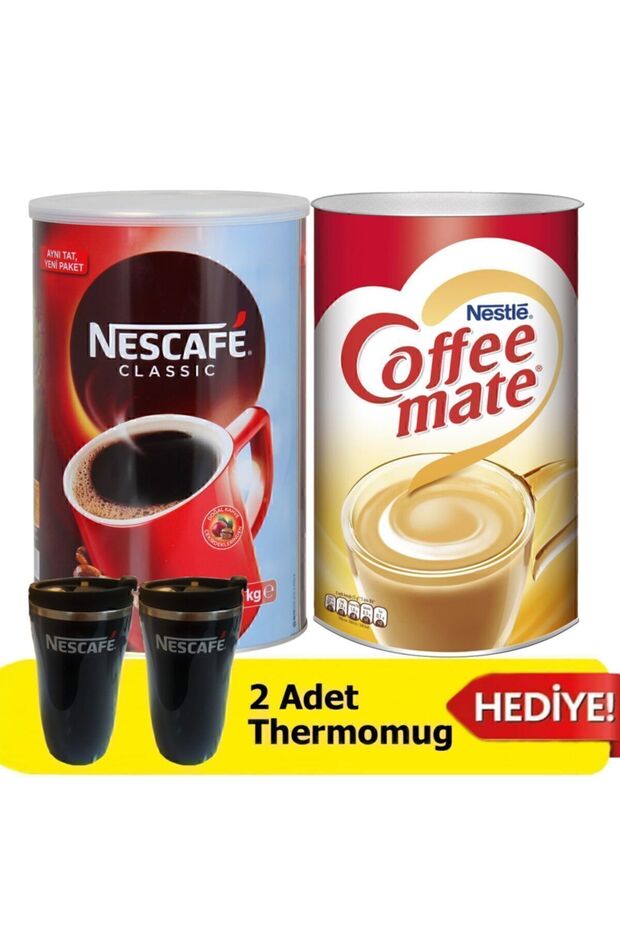Classic 1 Kg + Coffee Mate Kahve Kreması 2 Kg + 2 Adet Thermomug Hediye - 1