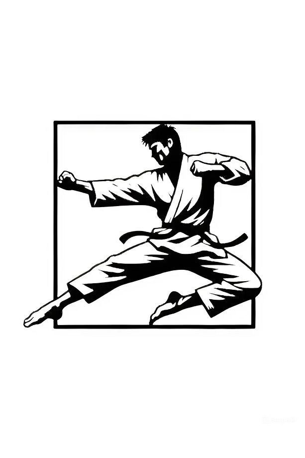 Karate Dekoratif Duvar Dekoru - Karate Duvar Süsü - Karate Ahşap Lazer Kesim Tablo - 2