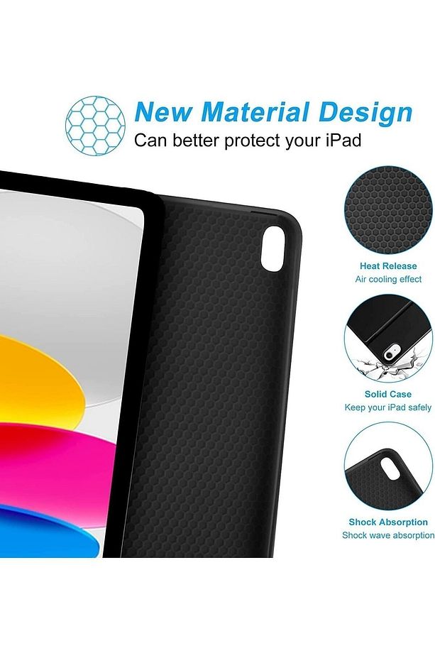 Ipad (A16) 10. Nesil 2022/2025 Uyumlu Bluetooth Türkçe Q Klavyeli Kılıfı (TABLET DEĞİLDİR) Src - 4