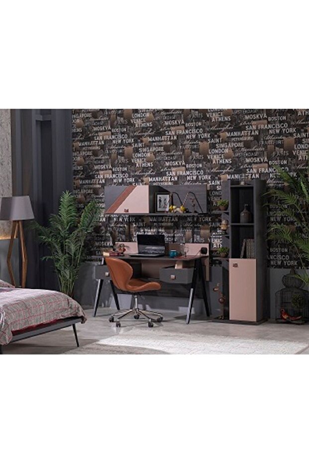 Bone Çalışma Masası Ve Üst Kitaplık - 1