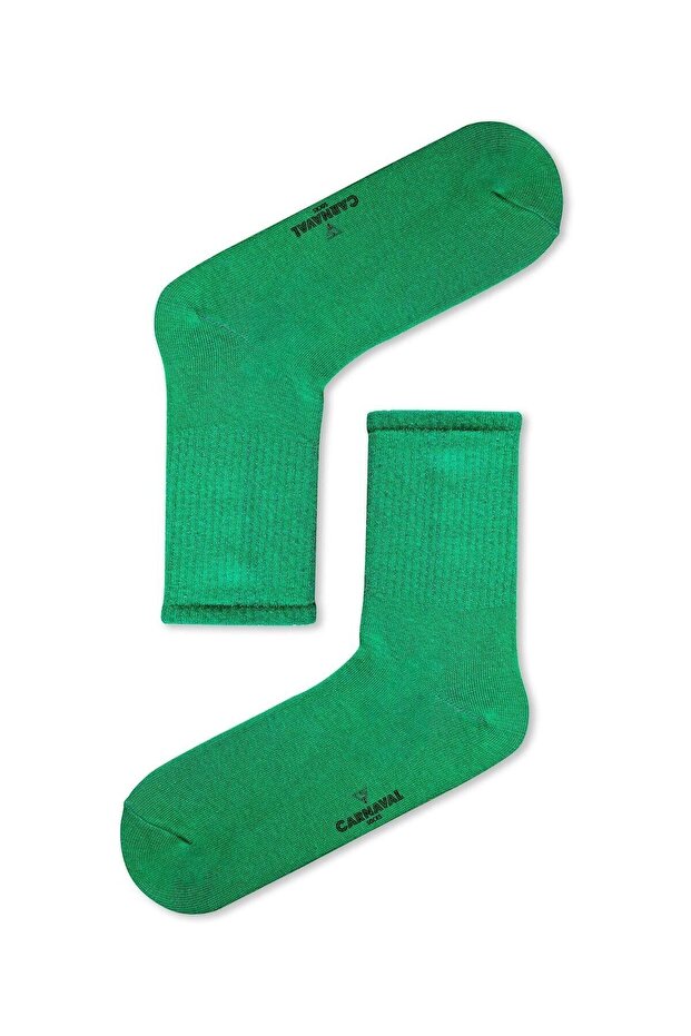 Plain Green Patternless Colored Sports Socks - 1