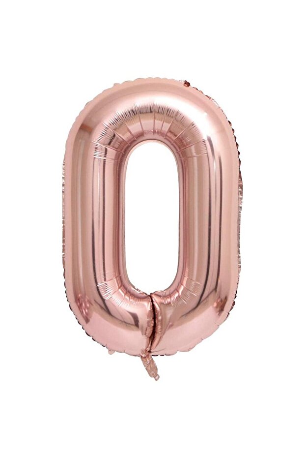 0 Rose Gold Number Foil Balloon 80 cm