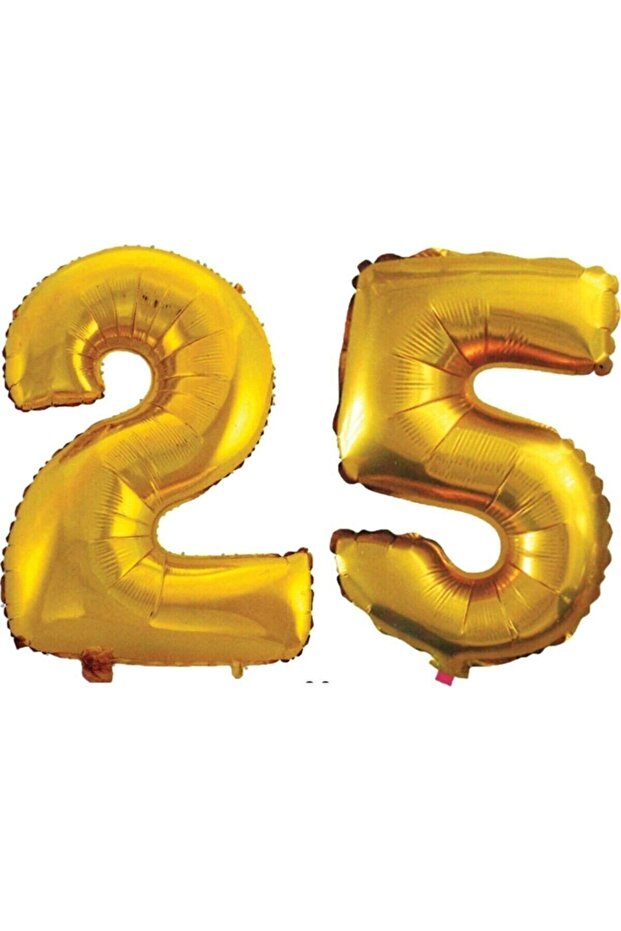 25 Years Number Foil Balloon Gold 40 Inch 100 Cm
