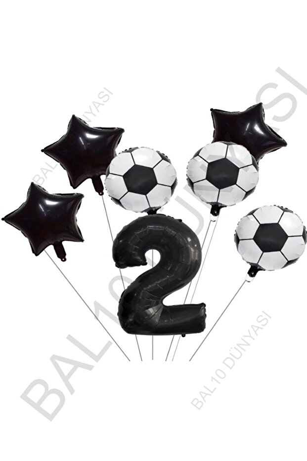 Star Number Football Ball Patterned Foil Balloon Set Age 2