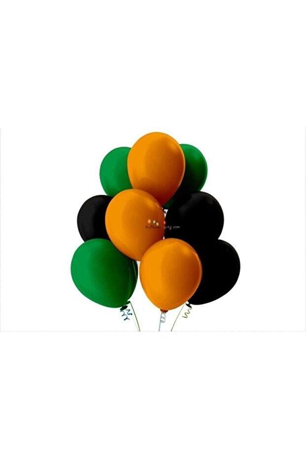 Light Green-black-orange Pastel Soft Balloon 50 Pieces + 5 Mt Balloon Chain