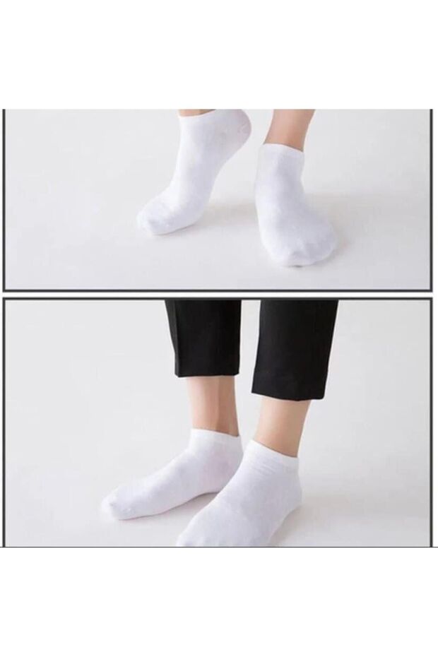 White Booties Socks - men's, Cotton, Half Ankle, 12 Pack