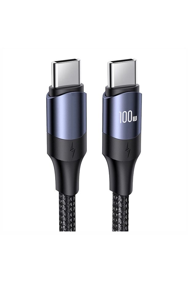 Type-c Siyah Ip Örgülü Hızlı Şarj Kablosu 1.2m Uzun Type-c(hızlı Şarj Özellik+1200cm+100w-5a Güç) - 1
