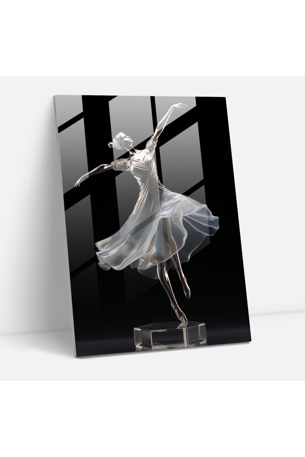 Realistic Glass Sculpture: Ballet Ballerina Glass Print, Realistic Glass Sculpture