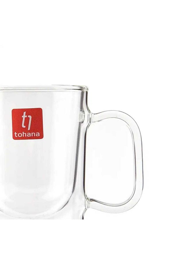 Tohana Çift Cidarlı 2'li Cam Kahve Fincanı - Şeffaf - 80ml - 6