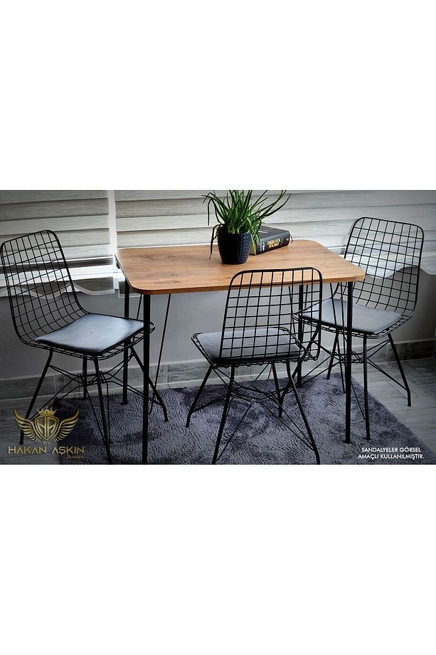 Metal Ayaklı 60x90 Cm Eclipse 2024 ( Tek Masa) Mutfak - Çalışma - Balkon Masası - 4