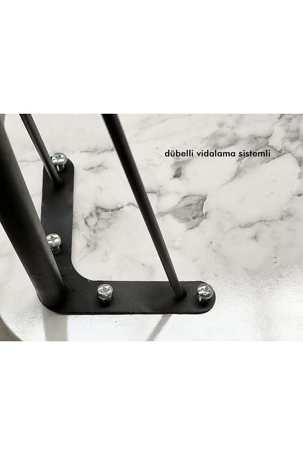 Metal Ayaklı 60x90 Cm (TEK MASA) Black Marble Eclipse 2024 Mutfak - Balkon - Çalışma Masası - 9