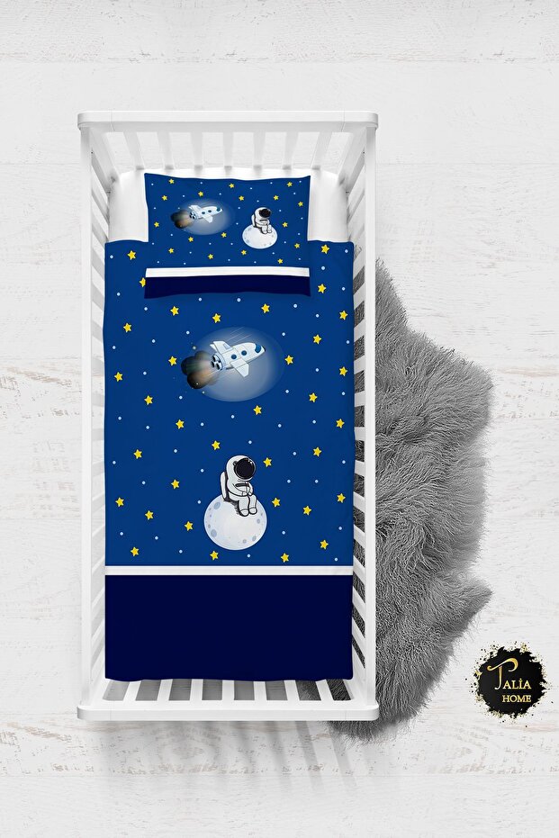 Astronaut SpaceX Patterned Baby Duvet Cover Set with Sheets TLABN-150