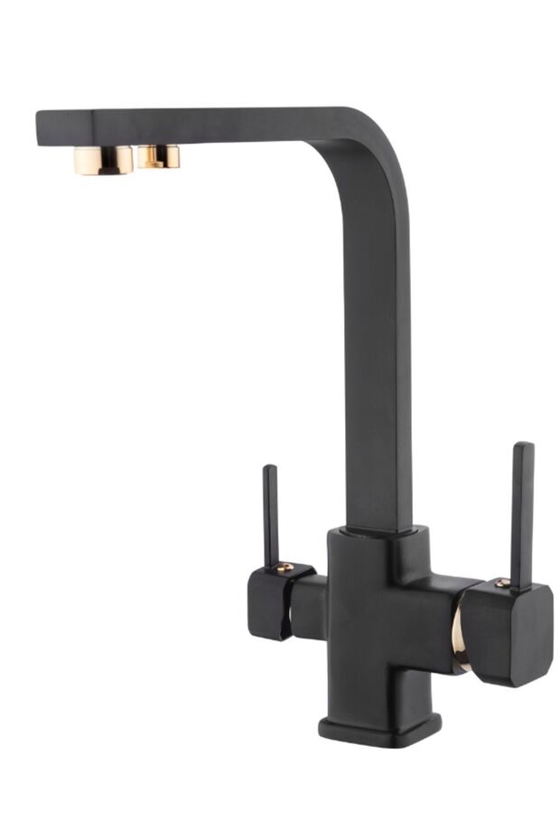 Square Purified Kitchen Faucet Black&gold