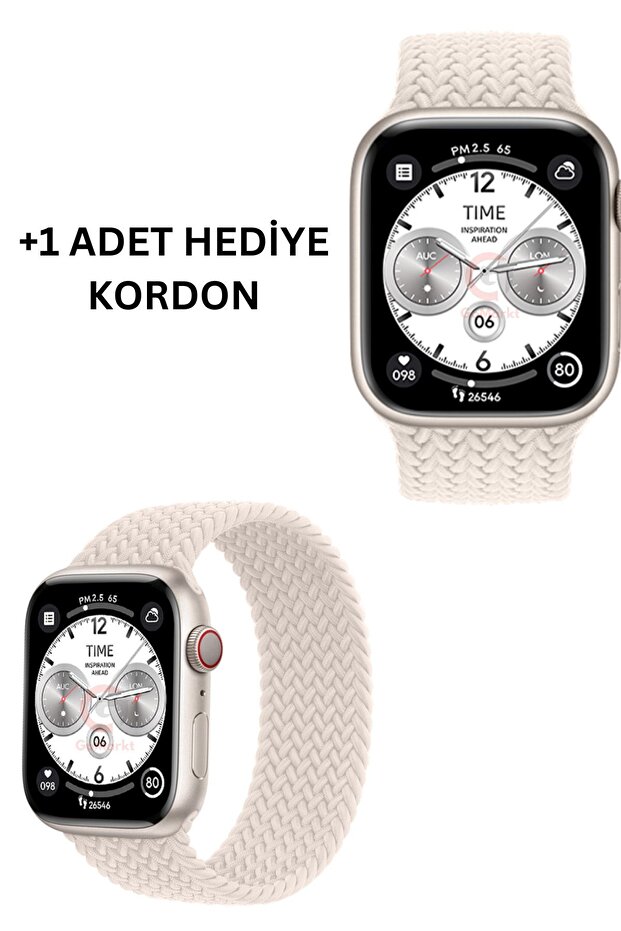 Watch 9 Plus Akıllı Saat 2.2" Büyük Ekran Çift Kordonlu Ios & Android Uyumlu - 3