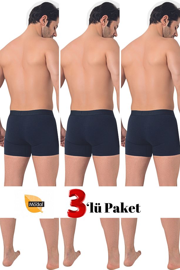2371 3'lü Paket Erkek Modal Boxer - 2