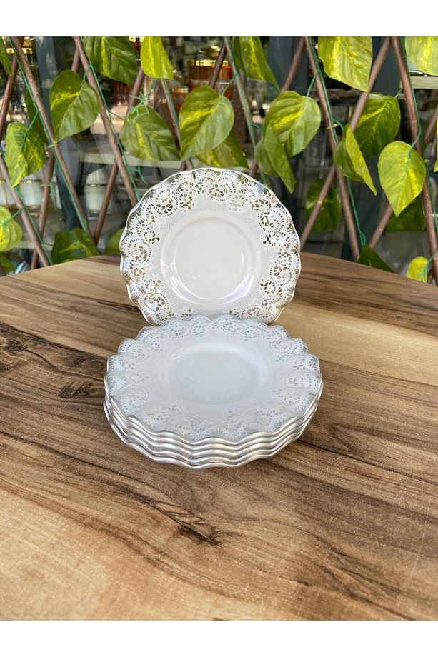 Dantel Model Gümüş Çay Tabağı. - 1