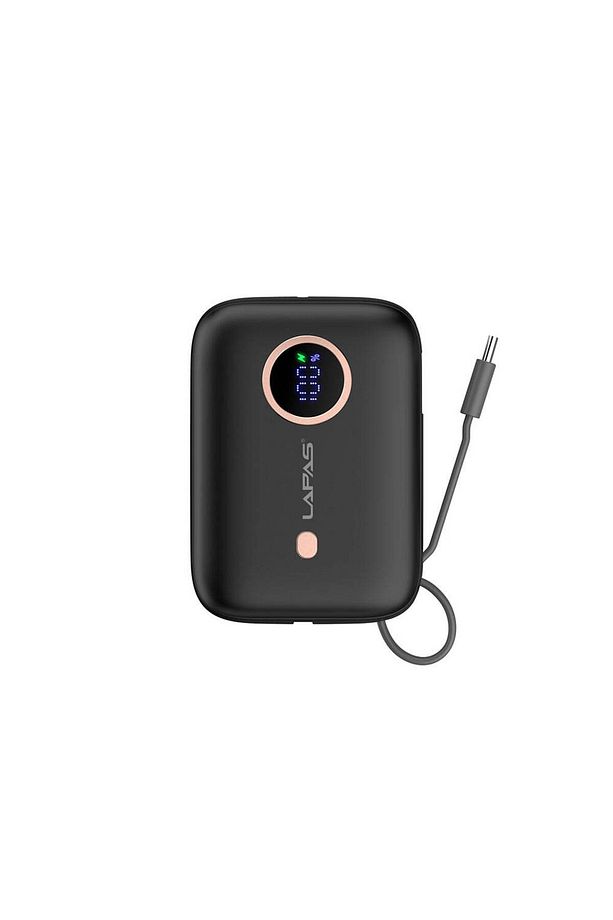 Taşınabilir Powerbank 10.000mAh Lapas LP-PW001 Dijital LED Göstergeli Type-C Kablolu Siyah - 1