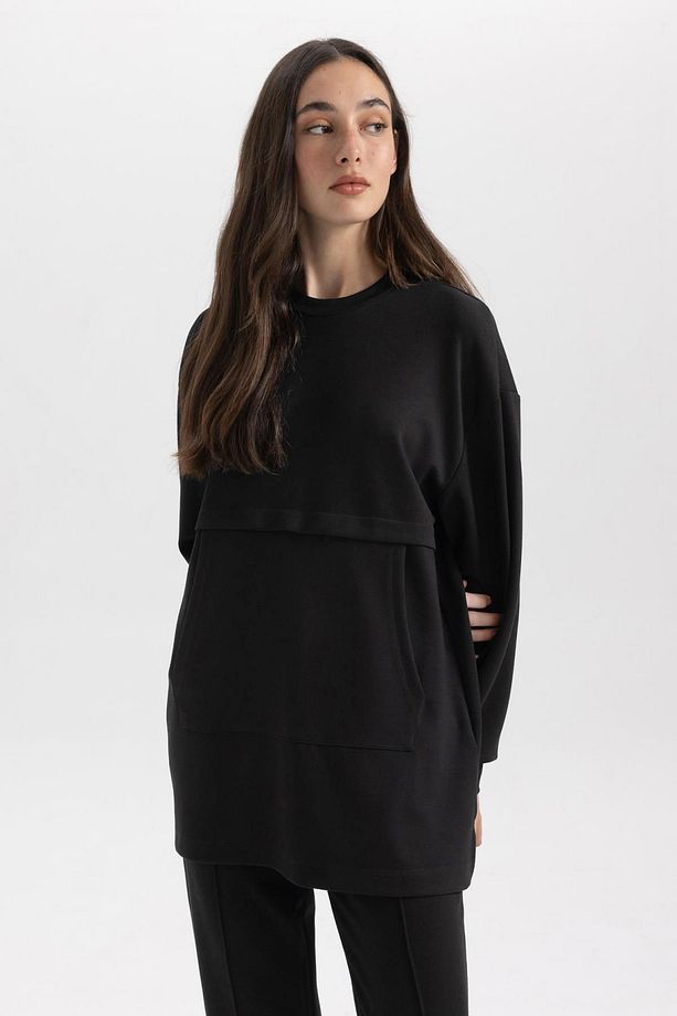 Regular Fit Bisiklet Yaka Uzun Kollu Tunik B0039ax23wn - 3